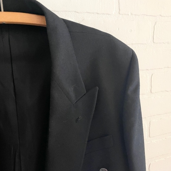 Vintage G. Brabant Men’s Blazer Black Double Breasted Classic Formal Wool Sz 44S - Picture 7 of 11
